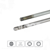  eixo cardan: 8mm - 1545mm - Quadrado 6,2mm - 9 Dentes por HUSQVARNA: 143 RII, 243 R, 243 RJ, 543 RBX, 543 RS...